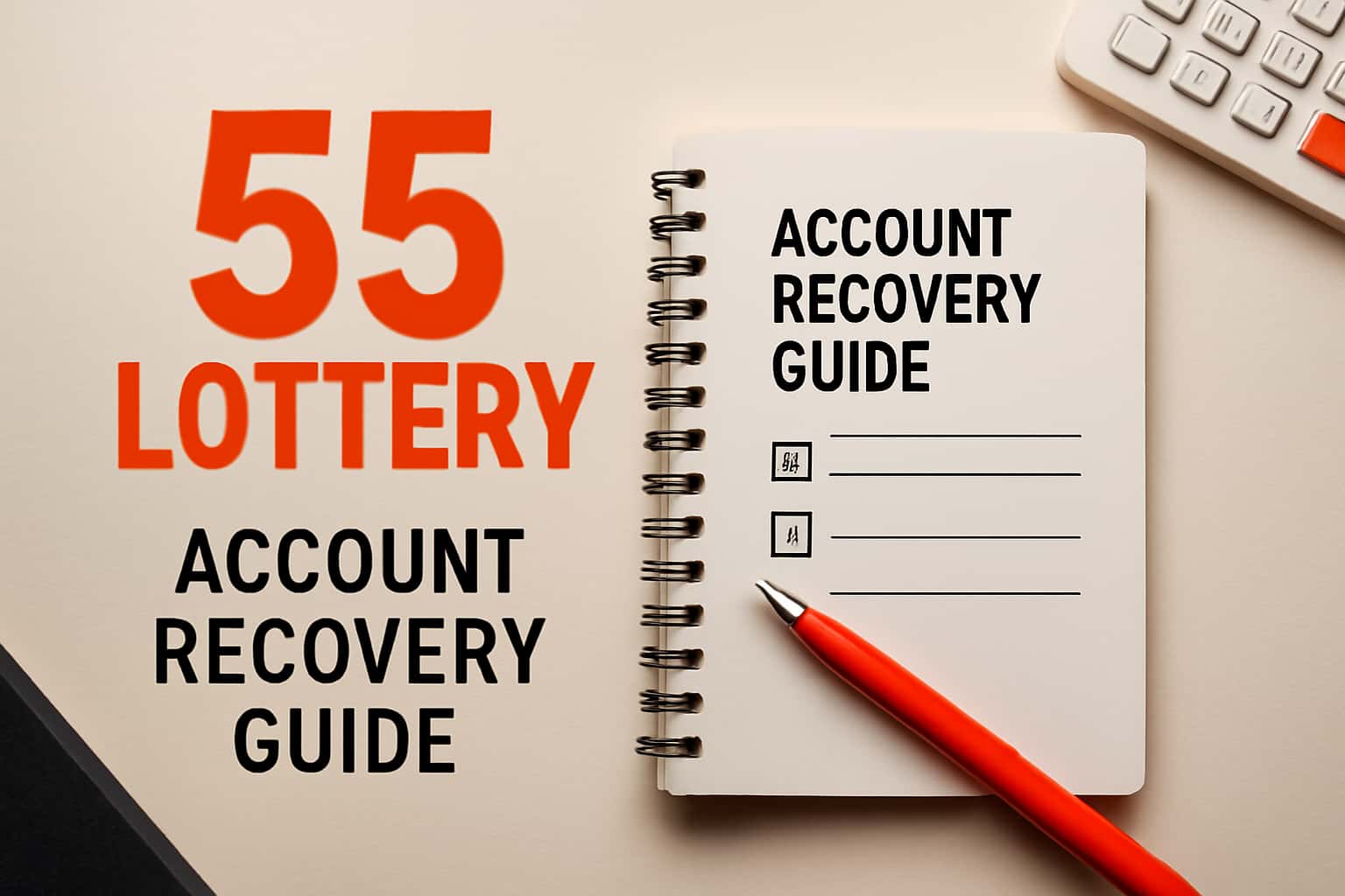Illustration representing secure account recovery steps for 55 Lottery.