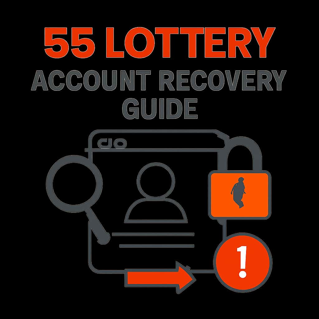 Diagram illustrating the account recovery workflow for 55 Lottery.