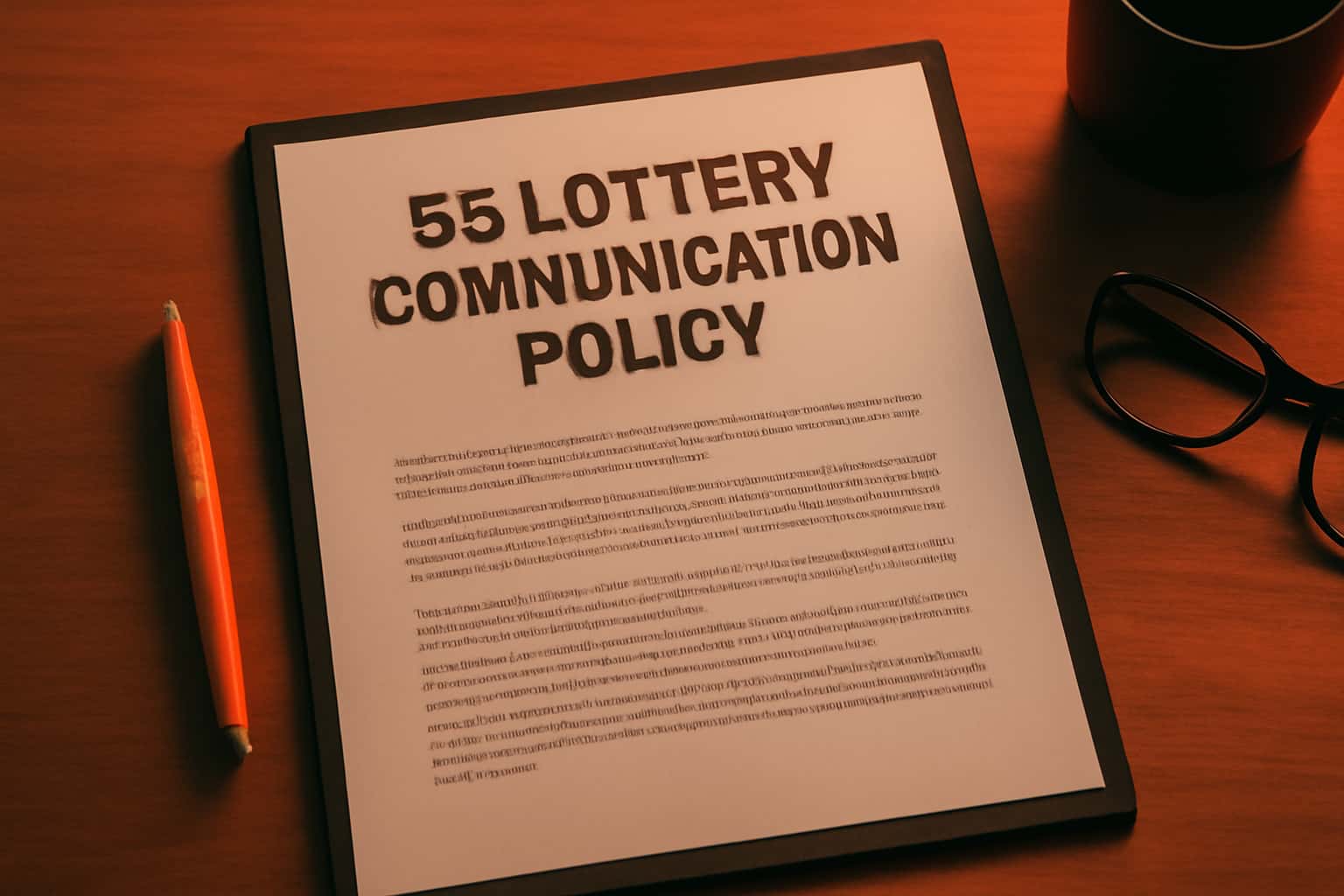 Informational graphic regarding 55 Lottery Communication Policy.