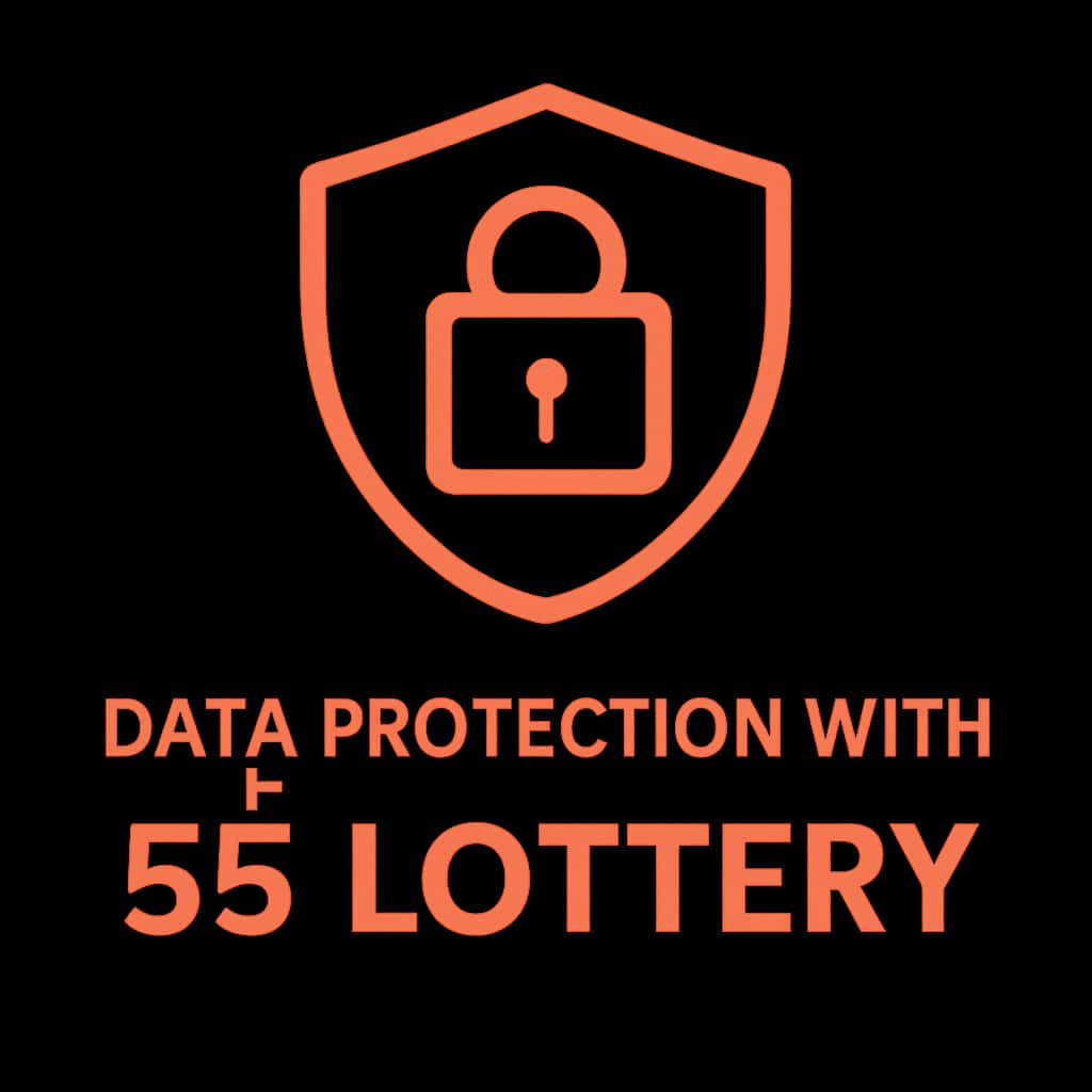 A badge symbolizing data security for 55 Lottery.