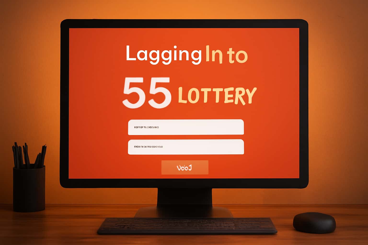 An informative graphic depicting secure login practices for 55 Lottery.