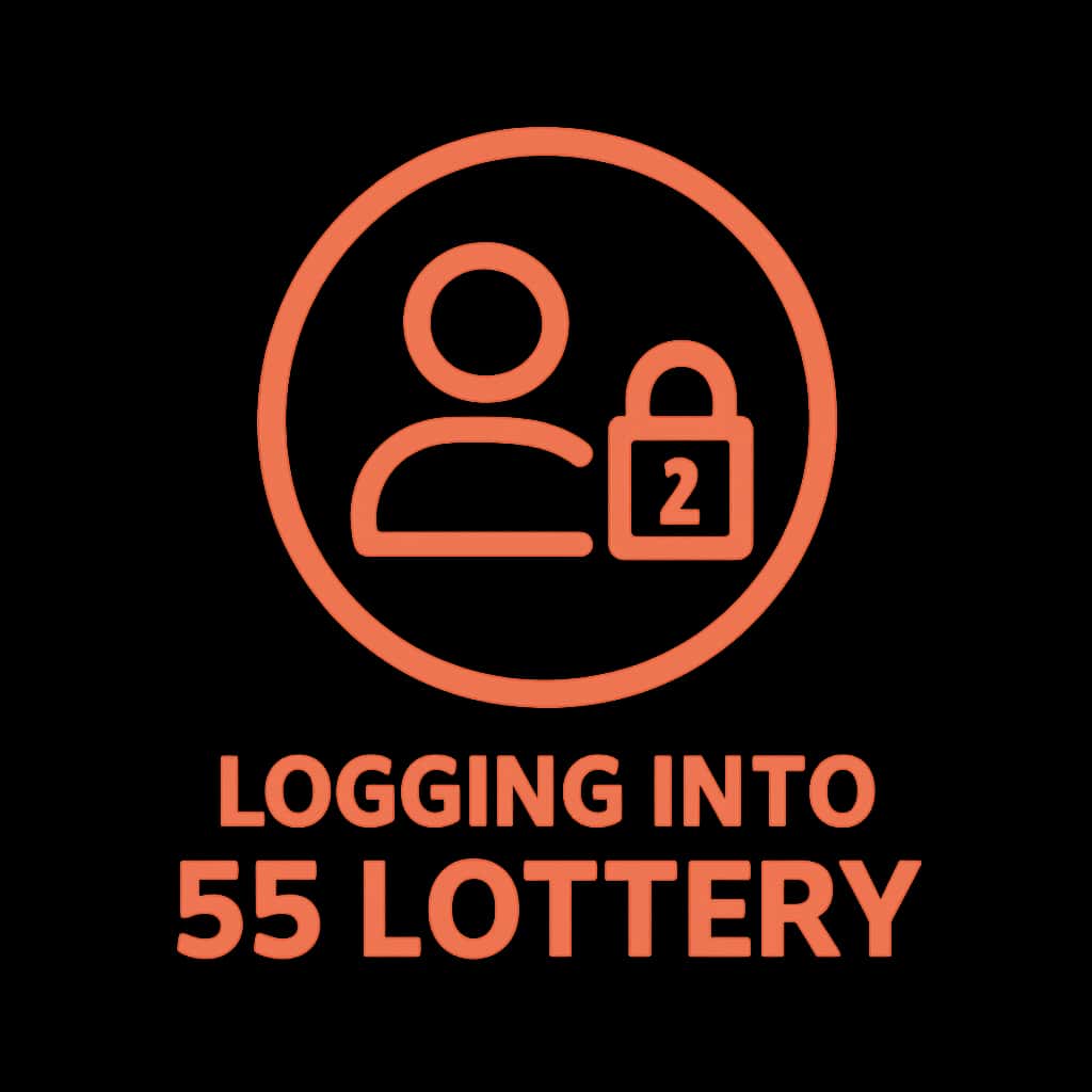 An icon representing secure login for 55 Lottery.