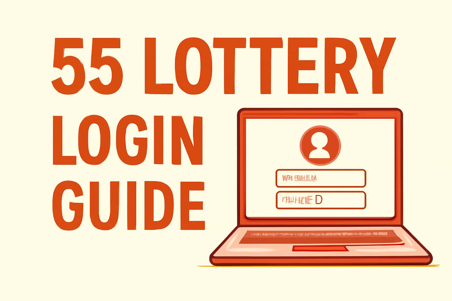 A professional representation of the 55 Lottery Login Guide, featuring clear text and a secure theme.