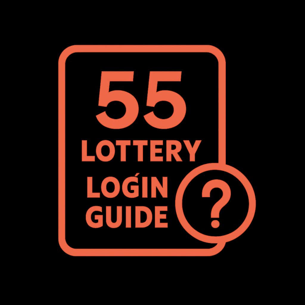 An icon for the 55 Lottery Login Guide, emphasizing security and assistance.