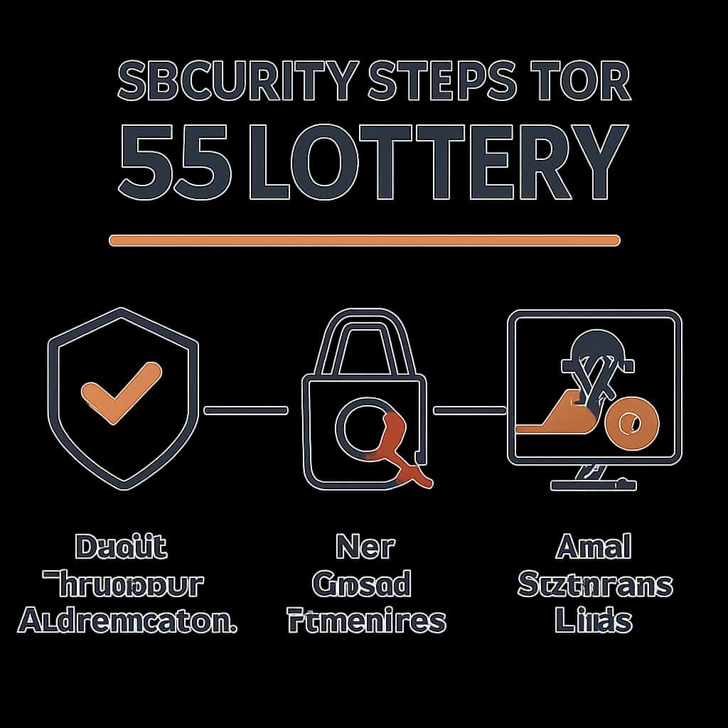 Diagram illustrating security steps for 55 Lottery.