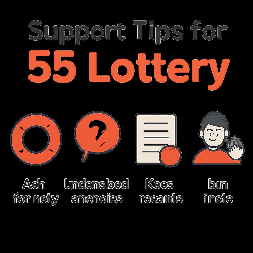 Diagram explaining support tips for 55 Lottery.