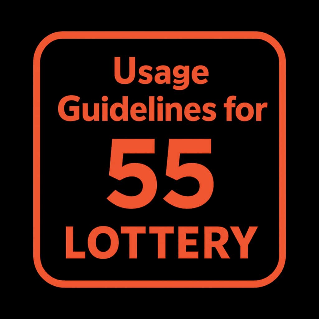 A professional badge representing the guidelines for 55 Lottery.