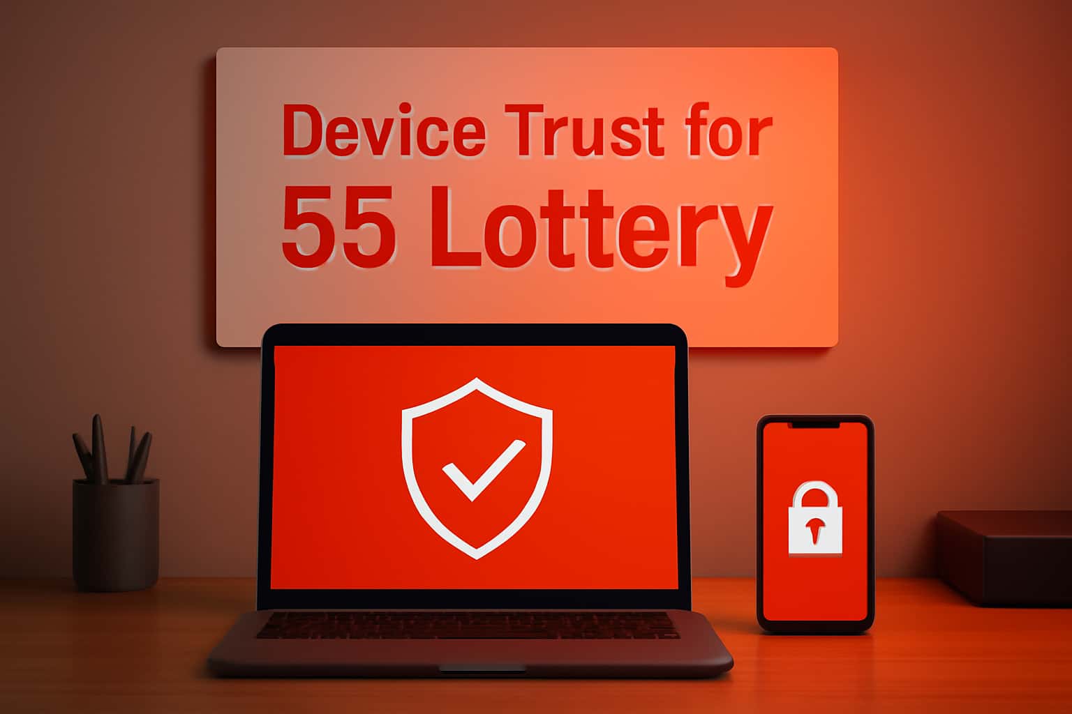Informational scene about Device Trust for 55 Lottery.