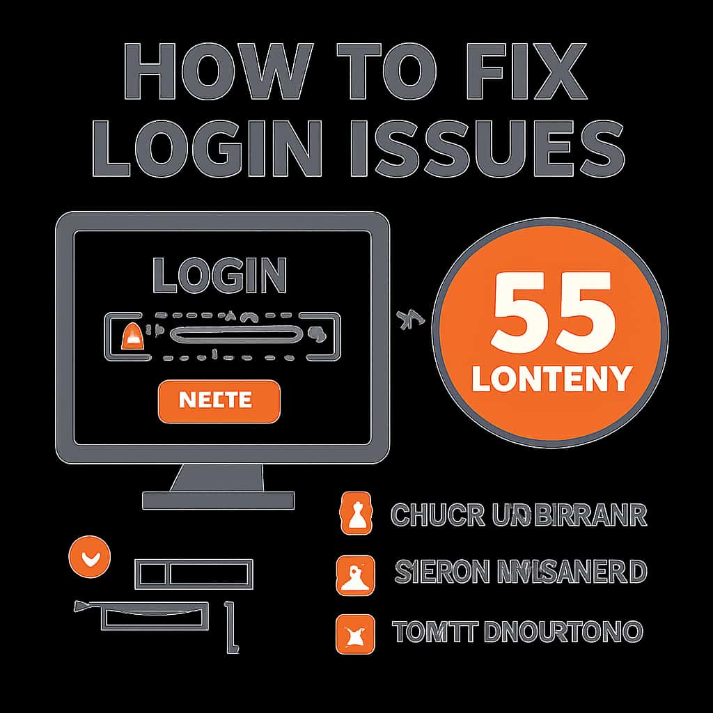 Diagram outlining steps to address 55 Lottery login issues.