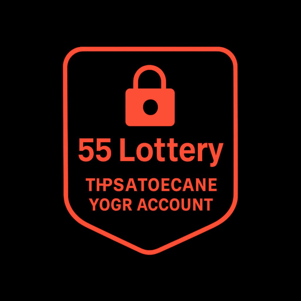 A simple badge symbolizing security tips for the 55 Lottery account.