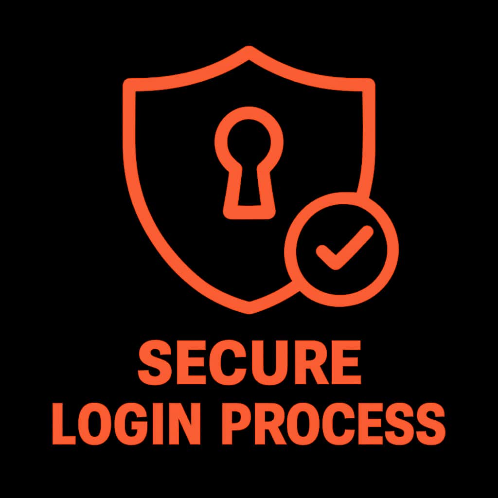 A professional badge design illustrating the Secure 55 Lottery Login Process.