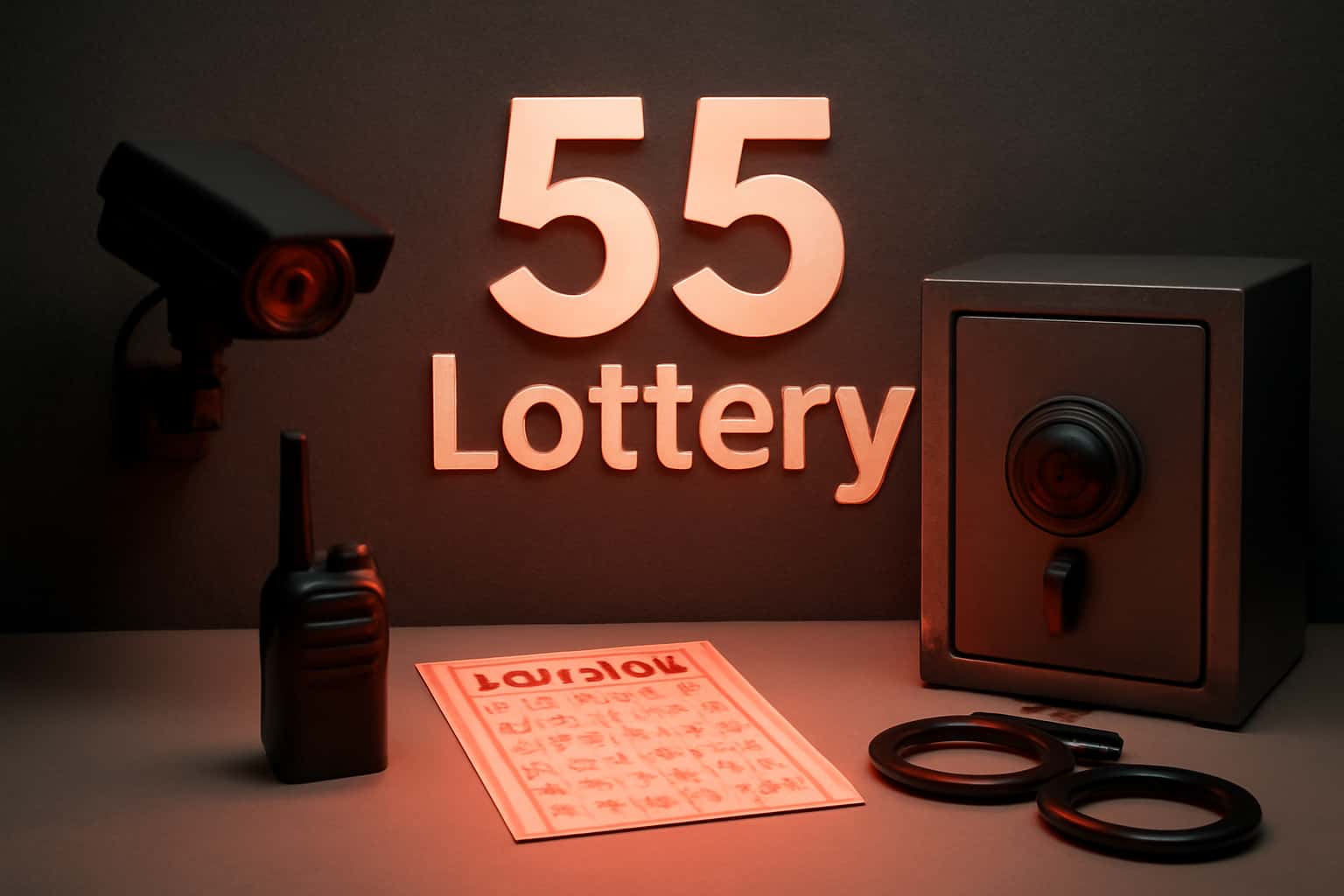 An informative scene depicting 55 Lottery Security measures.