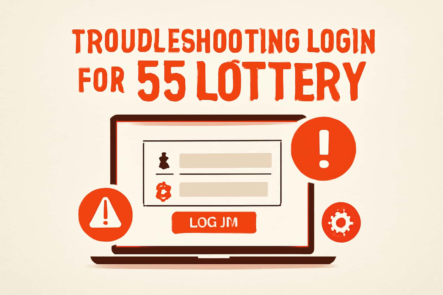 A futuristic interface illustrating troubleshooting steps for secure login on 55 Lottery.